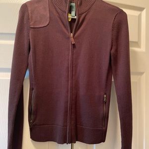Lauren brown zippered sweater jacket